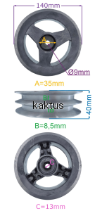 KOŁO PASOWE PODWÓJNE GLEBOGRYZARKI FAWORYT RT212R