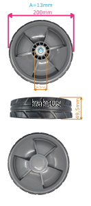 KOŁO 200MM ŁOŻYSKOWANE 340078001078 2001300A PR