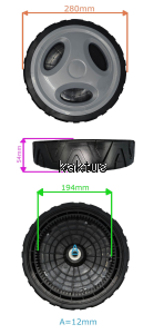 KOŁO 280MM KOSIARKI GRIZZLY BRM51-TRIKE 80Z