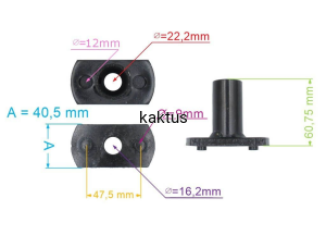 UCHWYT NOŻA 22x61 KOSIARKI GRASS B/N 460 530 GTM