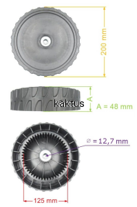 KOŁO 200MM TYLNE KOSIARKI GRASSMEISTER JR 52Z