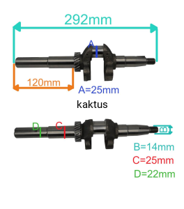 WAŁ KORBOWY 22MM SILNIKA KOSIARI FAWORYT DK46P140
