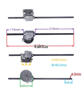 PRZEKŁADNIA NAPĘDU KOSIARKI NAC LS56-196-JR N TYP
