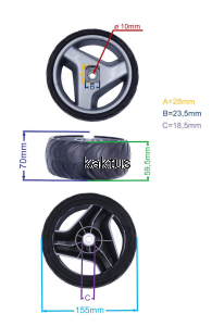 KOŁO 155MM KOSIARKI EINHELL MAŁE KWADRAT