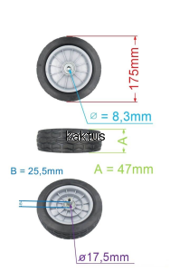KOŁO PRZEDNIE 175MM NAX 2000S 3000S 4000S 5000S