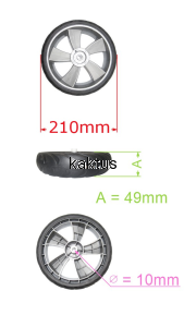KOŁO 210MM KOSIARKI EINHELL TULEJA DUŻE