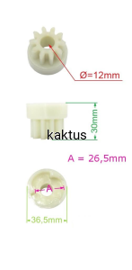 ZĘBATKA NAPĘDU CASTEL GARDEN PRAWA 122570110/1 10Z