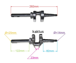 WAŁ KORBOWY 25X70MM ZONGSHEN XP200A
