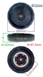 KOŁO 280MM KPL Z ZĘBATKĄ 60Z STIGA 381007472/2