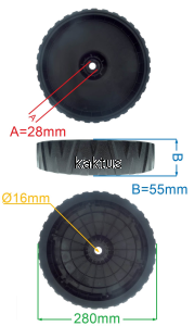 KOŁO 280MM TYLNE KOSIARKI HECHT