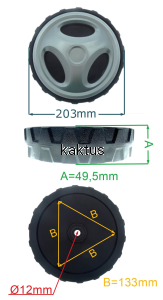 KOŁO 203MM KOSIARKI GRIZZLY ERM1846GTA TYLNE