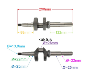 WAŁ KORBOWY 22MM SILNIKA KOSIARKI DYM-1P60F