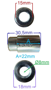 TULEJA ROLKI PROWADZĄCEJ D18/L22 STIGA 125160024/2