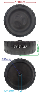 KOŁO FI 150MM KPL.OŚ 10MM