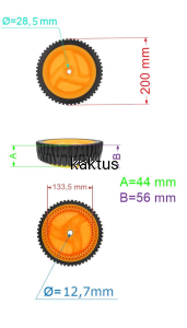 KOŁO 200MM JEZDNE KOSIARKI CRAFTSMAN POMARAŃCZ 53Z