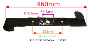 LISTWA TNĄCA 460 MM MTD WYRZUT DO KOSZA 742-04405