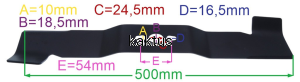 LISTWA TNĄCA 500 MM NAC S511HT LP50  ZBIERAJACY