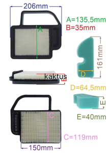 FILTR POWIETRZA KPL.Z PRZEDFILTREM KOHLER SV