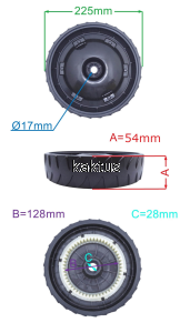 KOŁO 225MM KOSIARKI HORTMASZ D1568 TYŁ 53Z
