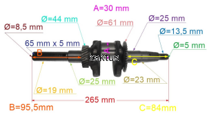 WAŁ KORBOWY SILNIKA LC200F 130290021-T050