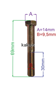 ŚRUBA NOŻA 3/8"x63MM STIGA 112736850/0 ZAMIENNIK