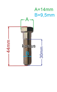 ŚRUBA NOŻA 3/8" 38MM MTD CASTEL GARDEN PRAWY GWINT