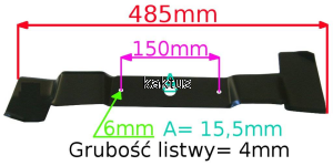 LISTWA TNĄCA 485 MM AL-KO ALKO LEWY AGREGAT 92/95