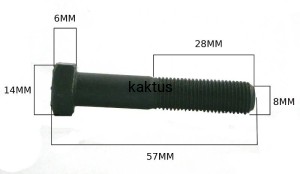 ŚRUBA NOŻA KOSIARKI 3/8" x 50,8MM