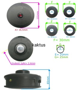 GŁOWICA ŻYŁKOWA UNIWERSALNA 130MM