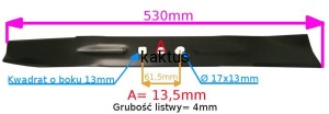 LISTWA TNĄCA 530 MM NAC URSUS GRASS VEGA VGS530
