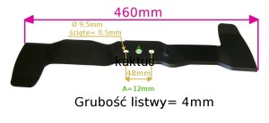 LISTWA TNĄCA 460 MM FAWORYT HORTMASZ JL46BS500 Ł