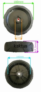 KOŁO FI 180MM KOSIARKI STIGA COMBI 48 381007455/1
