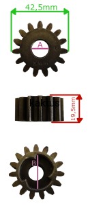 ZĘBATKA NAPĘDU WA51N196L3W1 WA51BS750N3W1 PRAWA 15