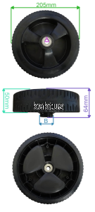 KOŁO 205MM KOSIARKI HANDY KS51 KCL20SDP 12MM