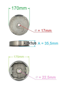 KOŁO MAGN KOSIARKI LIDER HANDY FAWORY Y173V-E 86Z