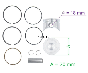 TŁOK 70MM KPL SILNIKA KOSIARKI ZONGSHEN XP200A