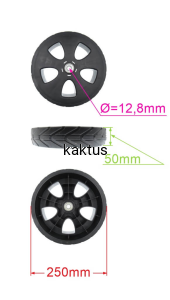 KOŁO 250MM KOSIARKI LIDER HK46 HK51 BEZ NAPĘDU