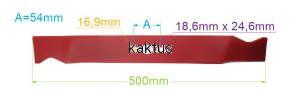 LISTWA TNĄCA 500 MM KOSIARKI NAC S511
