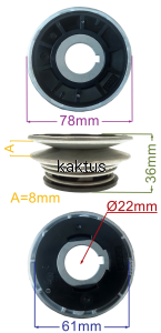 KOŁO PASOWE 22MM KOSIARKI TB51 ZMIENNA PRĘDKOŚĆ
