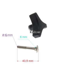 NAKRĘTKA MOTYLKOWA ZE ŚRUBĄ M6x40MM