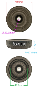 KOŁO 195MM JEZDNE KOSIARKI 53Z