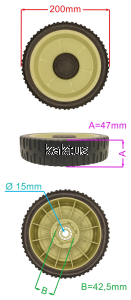 KOŁO 200MM NAPĘDU KOSIARKI HONDA DY216 - ALU