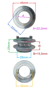 KOŁO PASOWE WAŁU 22X30MM Z ZABIERAKIEM
