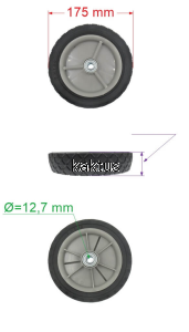 KOŁO 175MM JEZDNE FI 12,7 Z ŁOŻYSKIEM