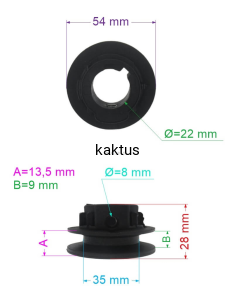 KOŁO PASOWE NA WAŁ 22MM KOSIARKI HKS 446 450 456