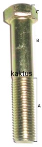 ŚRUBA DIN 931 7/16"*2,1/2"(63MM) UNF 88 ZN