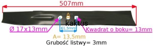 LISTWA TNĄCA 507 MM FAWORYT GYK51 VEGA VS51 VS51S