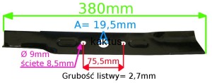 LISTWA TNĄCA 380 MM VICTUS NAC LE16-38 HORMTASZ