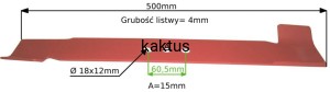 LISTWA TNĄCA 500 MM NAC S510 X510 W510 ŁOPATY