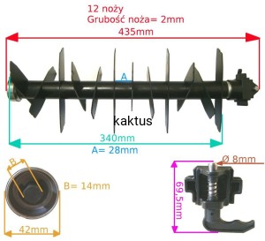 WAŁEK Z NOŻAMI WERTYKULATORA MTD OPTIMA 34VE 34CM